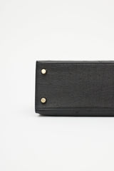 Hermès 2021 Noir Ostrich & Gold Kelly Sellier 25 Bag