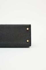 Hermès 2021 Noir Ostrich & Gold Kelly Sellier 25 Bag