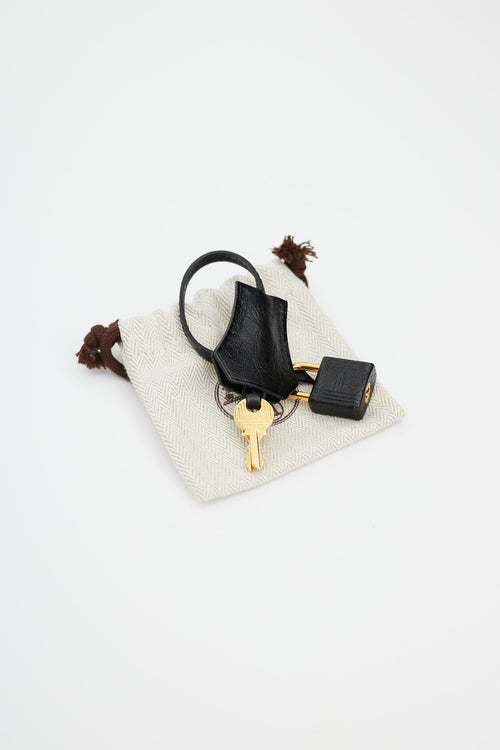 Hermès 2021 Noir Ostrich & Gold Kelly Sellier 25 Bag