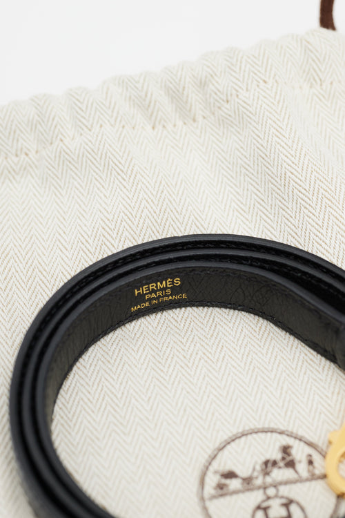 Hermès 2021 Noir Ostrich & Gold Kelly Sellier 25 Bag