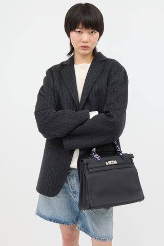 Hermès 2021 Noir Togo Kelly II Retourne 32 Bag