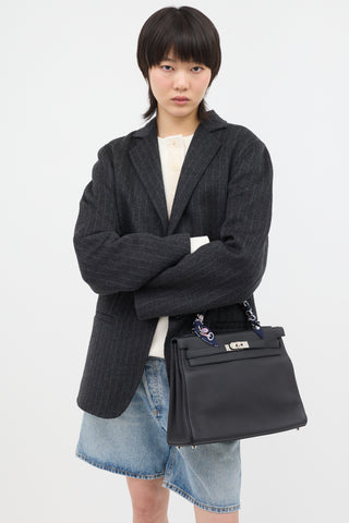 Hermès 2021 Noir Togo Kelly II Retourne 32 Bag