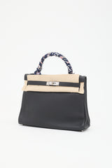 Hermès 2021 Noir Togo Kelly II Retourne 32 Bag