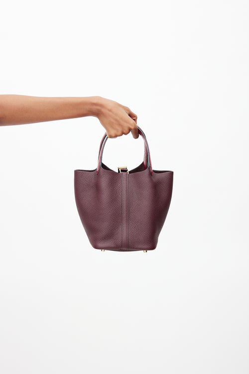 Hermès 2021 Rouge Sellier Clemence Picotin Lock 18 Bag
