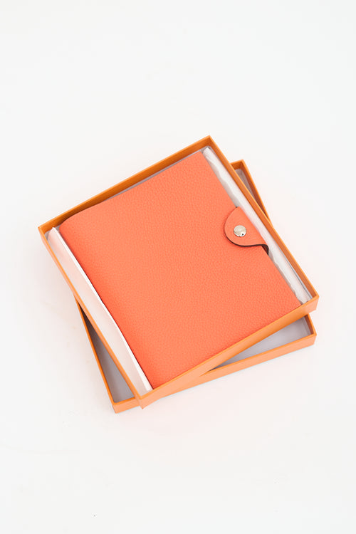 Hermès 2021 Orange Togo Ulysse PM Notebook