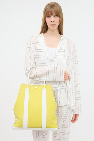 Hermès 2022 Lime Blanc Garden File 37 Bag