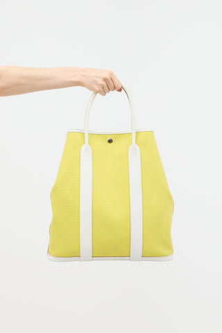 Hermès 2022 Lime Blanc Garden File 37 Bag
