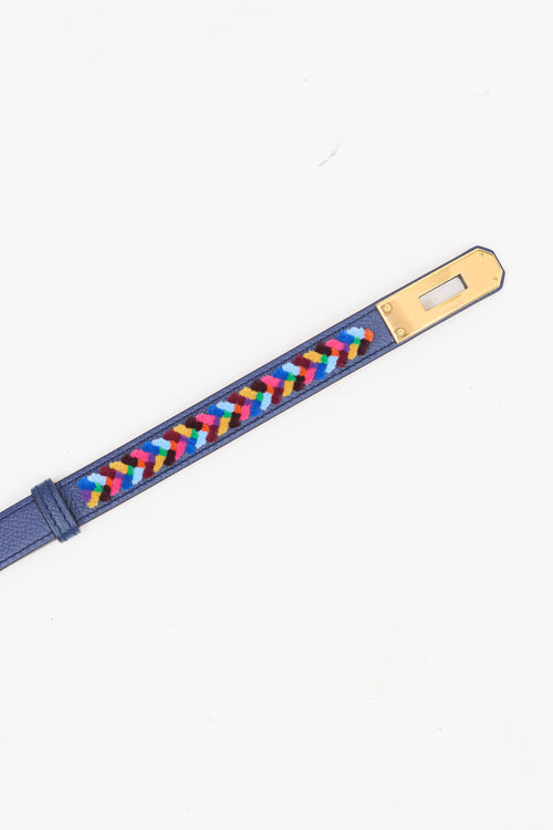 Hermès 2023 Bleu Saphir Epsom Kelly Velvet 18 Belt