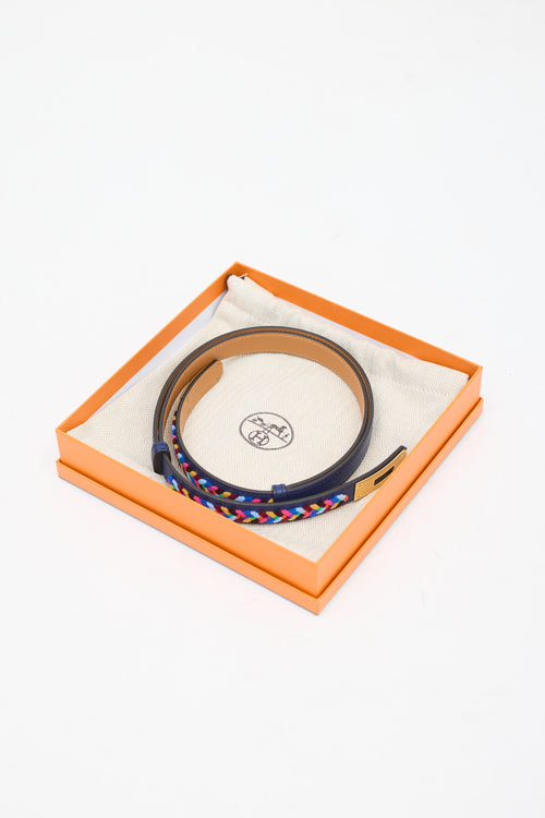 Hermès 2023 Bleu Saphir Epsom Kelly Velvet 18 Belt