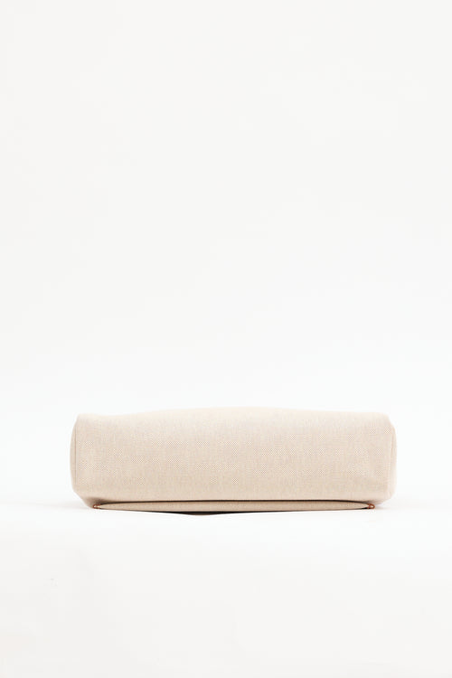 Hermès 2023 Écru H Viking Canvas & Fauve Vache Hunter Leather Herbag Messenger 39