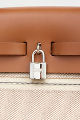 Hermès 2023 Écru H Viking Canvas & Fauve Vache Hunter Leather Herbag Messenger 39