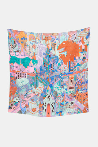Hermès 2019 Silk Animapolis 90 Scarf