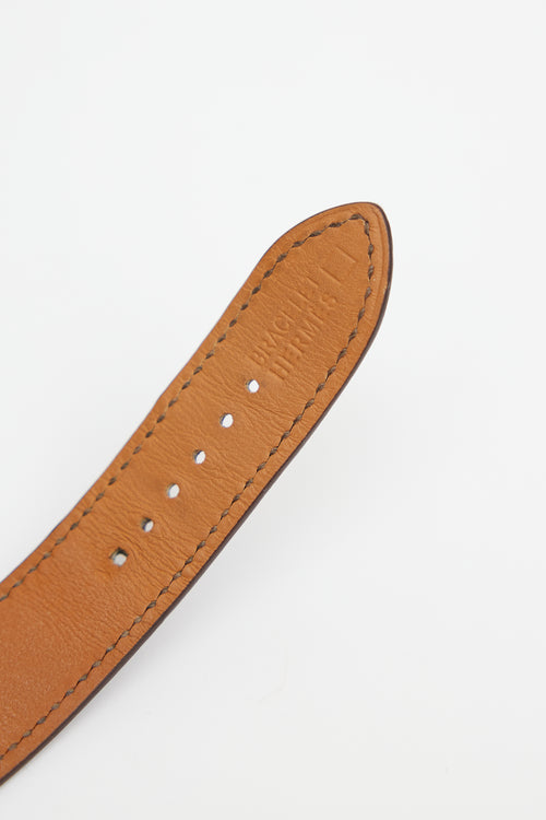 Hermès Brown Textured Leather & Gold Arceau 40mm Watch