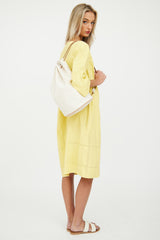 Hermes Cream Canvas Sac Polochon Backpack