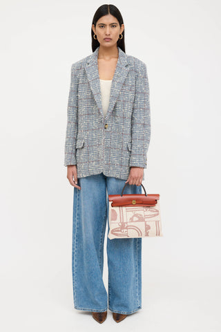 Hermès 2022 Toile Canvas & Fauve Vache Hunter Leather Brides De Gala HerBag 31