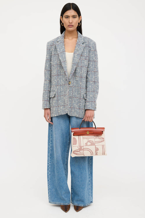 Hermès 2022 Toile Canvas & Fauve Vache Hunter Leather Brides De Gala HerBag 31