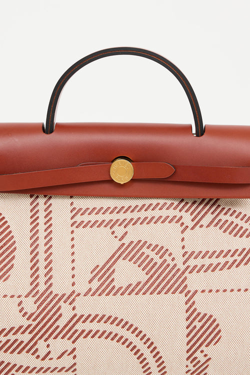 Hermès 2022  Toile Canvas & Fauve Vache Hunter Leather Brides De Gala HerBag 31