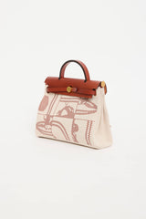 Hermès 2022 Toile Canvas & Fauve Vache Hunter Leather Brides De Gala HerBag 31