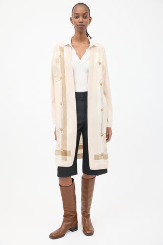 Hermès Beige Cashmere & Silk Brandebourgs Twillaine Belted Cardigan