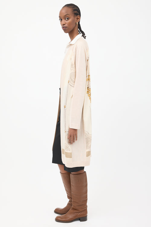 Hermès Beige Cashmere & Silk Brandebourgs Twillaine Belted Cardigan