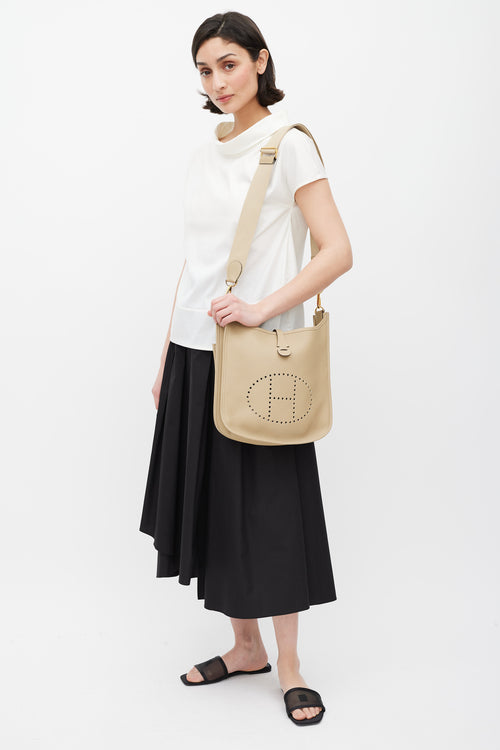 Hermès 2022 Trench Clemence Leather & Gold Evelyne III PM Shoulder Bag