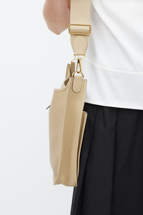 Hermès 2022 Trench Clemence Leather & Gold Evelyne III PM Shoulder Bag