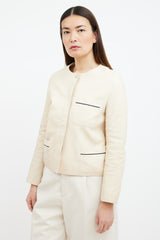 Hermès Beige Leather Three Pocket Jacket