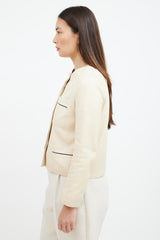 Hermès Beige Leather Three Pocket Jacket