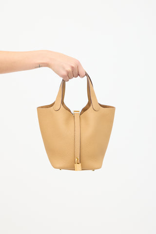 Hermès 2023 Biscuit Clemence Picotin Lock 18 Bag