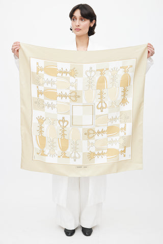 Hermès // Cream Leaf Print Silk Vest – VSP Consignment