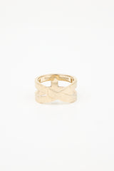Hermès Pale Gold Bijouterie Fantaisie H Scarf Ring