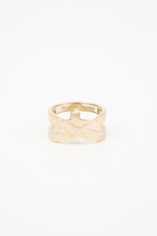 Hermès Pale Gold Bijouterie Fantaisie H Scarf Ring