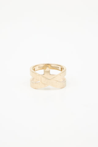 Hermès Pale Gold Bijouterie Fantaisie H Scarf Ring