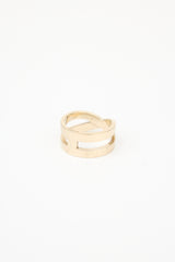 Hermès Pale Gold Bijouterie Fantaisie H Scarf Ring