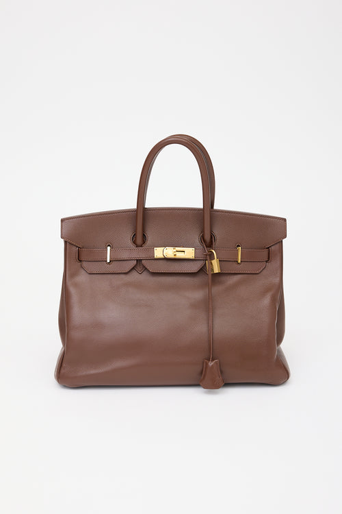 Hermès 2000 Marron Fonce Courchevel Birkin 35 Bag
