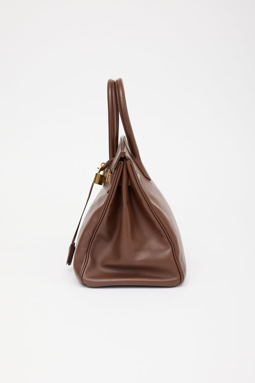 Hermès 2000 Marron Fonce Courchevel Birkin 35 Bag