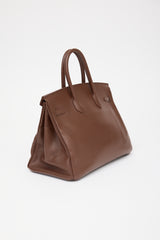 Hermès 2000 Marron Fonce Courchevel Birkin 35 Bag