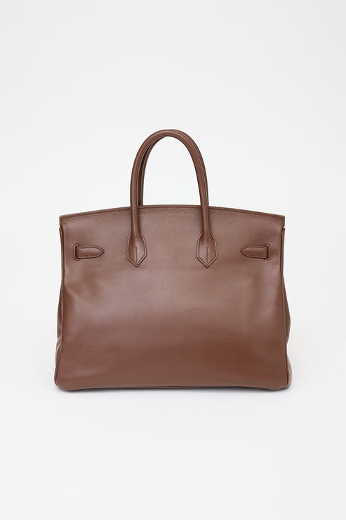Hermès 2000 Marron Fonce Courchevel Birkin 35 Bag