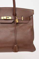 Hermès 2000 Marron Fonce Courchevel Birkin 35 Bag
