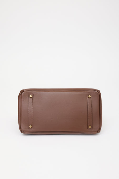 Hermès 2000 Marron Fonce Courchevel Birkin 35 Bag