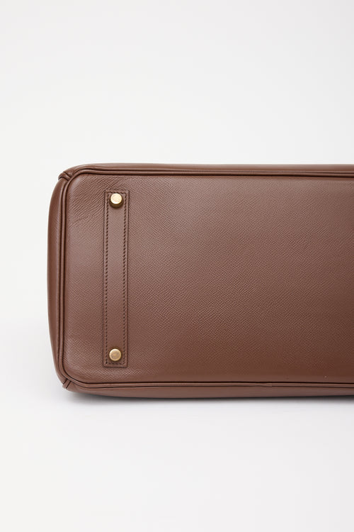 Hermès 2000 Marron Fonce Courchevel Birkin 35 Bag