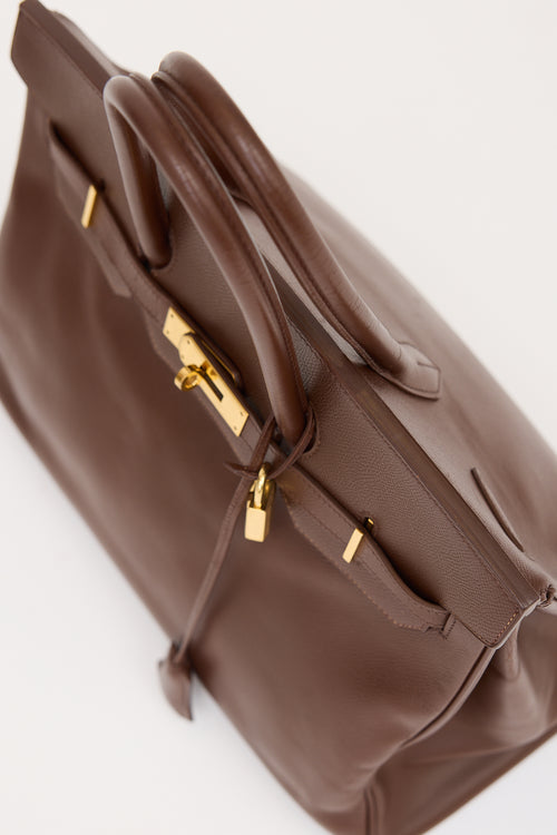 Hermès 2000 Marron Fonce Courchevel Birkin 35 Bag