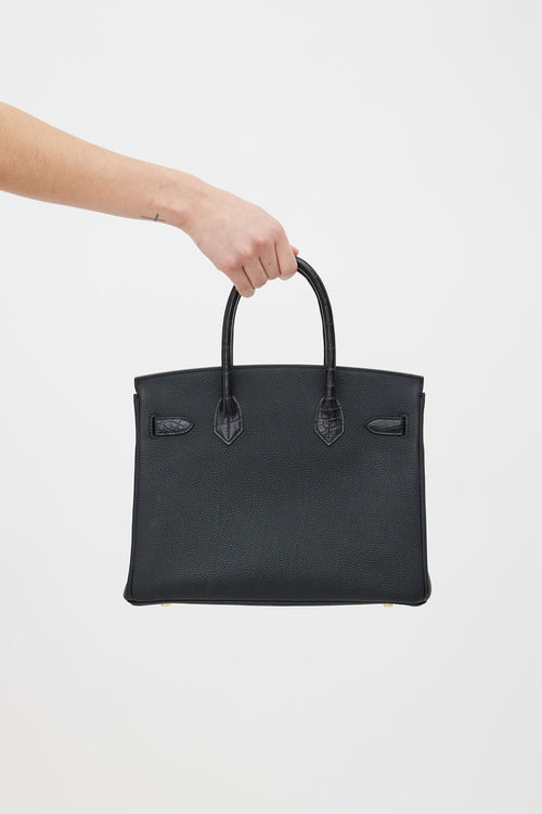Hermès 2020 Noir Togo & Exotic Leather Birkin 30 Touch Bag
