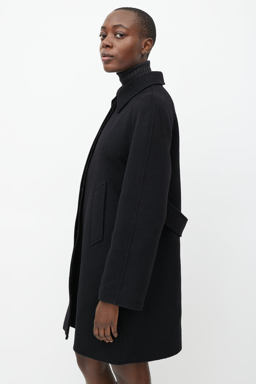 Hermès Black Balmacaan Coat