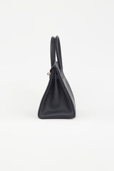 Hermès 2022 Noir Clemence Leather & Gold Birkin 30 Bag