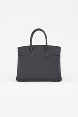 Hermès 2022 Noir Clemence Leather & Gold Birkin 30 Bag