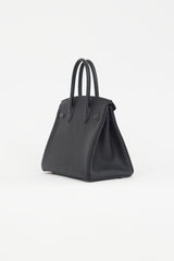 Hermès 2022 Noir Clemence Leather & Gold Birkin 30 Bag