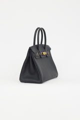 Hermès 2022 Noir Clemence Leather & Gold Birkin 30 Bag