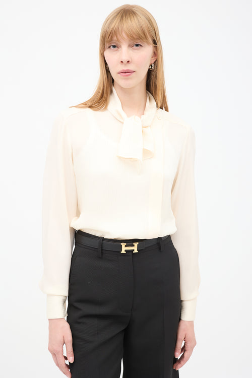 Hermès Noir & Etoupi Swift & Epsom Reversible H Belt