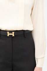 Hermès Noir & Etoupi Swift & Epsom Reversible H Belt
